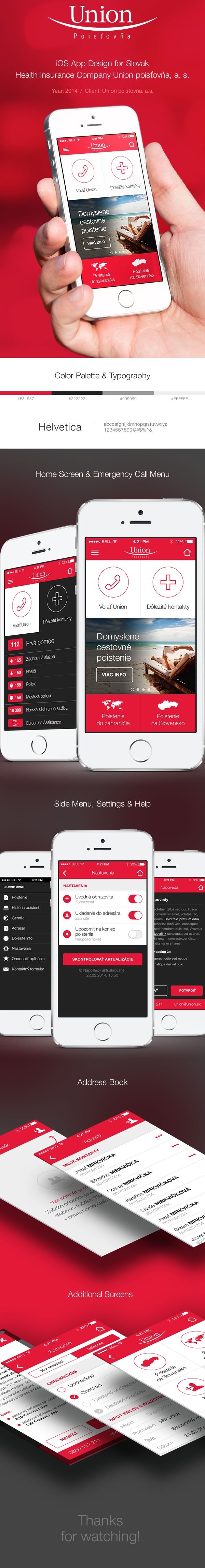 mobile union ios app red flat ios7 iphone insurance