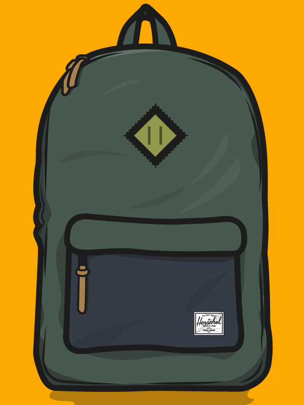herschel backpack bag vector