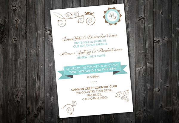 Invitation wedding creative invite print design