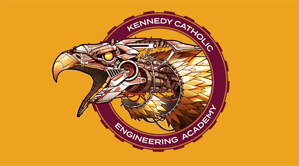 logo branding  letterhead business card mech robot eagle school mascot
