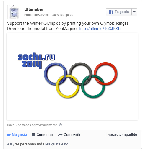 3dprint Ultimaker football valentine sochi Russia winter Olympics PLA abs printable