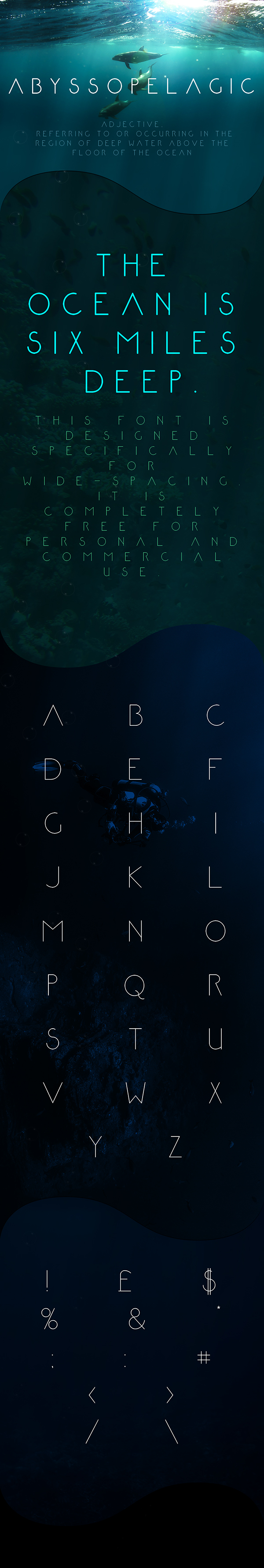 Abyssopelagic - free Personal & Commercial font