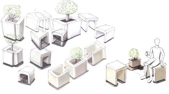 outdoor furniture plant pots