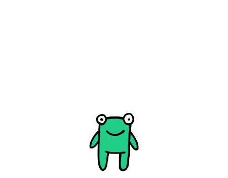 hand drawn Gif animation green alien character happy dancing and jumping in the air cartoon kids 