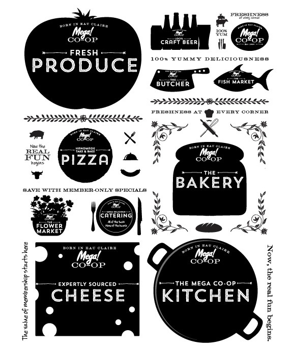 Food  gourmet cooperative Brand System brand identity Typographic Design organic vegetables fruits brand architecture Brand Vocabulary icons Culinary foodie