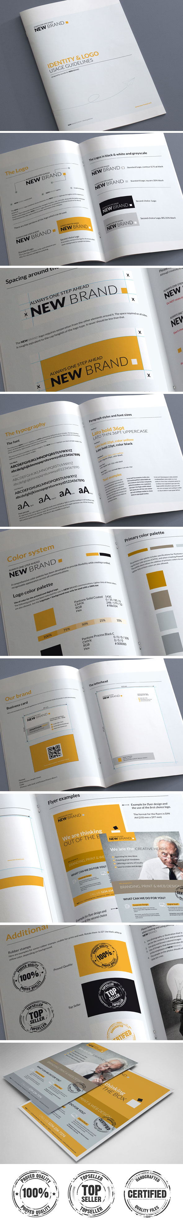 brand guidelines Style Guide template InDesign flyer business card
