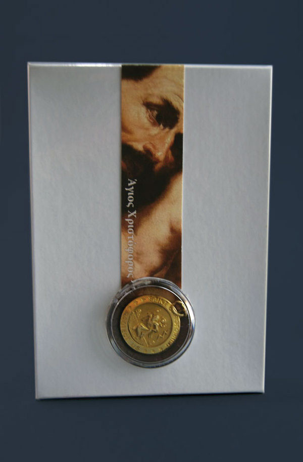 Saint Christopher saint christopher Packaging Medal holy card museum