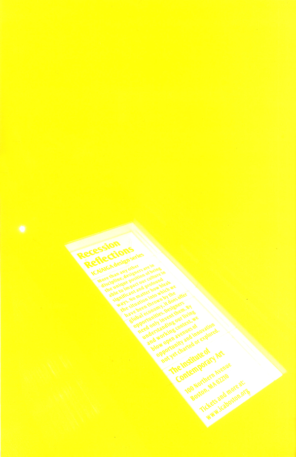 ICA boston Nick distefano nick distefano nickdesigns poster series overprint depth yellow orange red green
