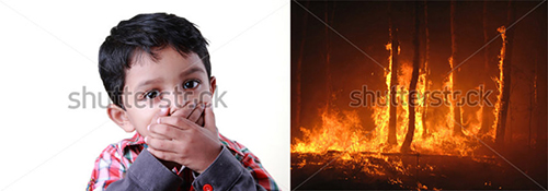 digital double Exposure child fire forest manipulation photo retouch exposures art double exposure Photo Manipulation  photo retouch