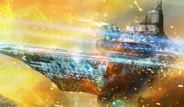 epic space fight cinema 4d Space  nebula Battle Ship BSG Battlestar epic 3D matte Battlestar Galactica