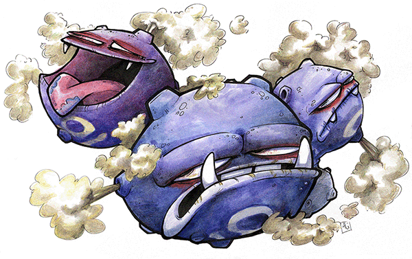 Pokemon ghost Nintendo Fan Art watercolor purple ghastly Haunter gengar