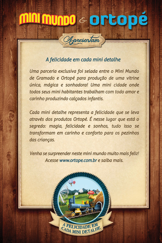 Ortopé flyer francal aldeia trem Selo logo