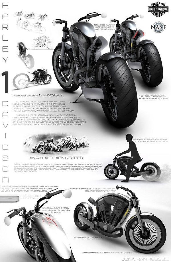 motorcycle Harley Davidson flat track concept design