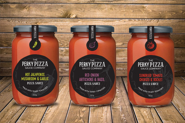 Logo Design packaging design type pizza sauce Pizza sauce jar Illustrative Colourful  Tomato spicy pizza packaging label design vegetables Pizza Sauce Topping