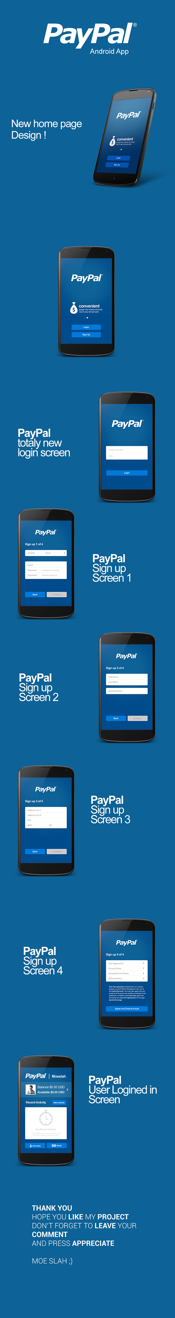 PayPal Android App UI design