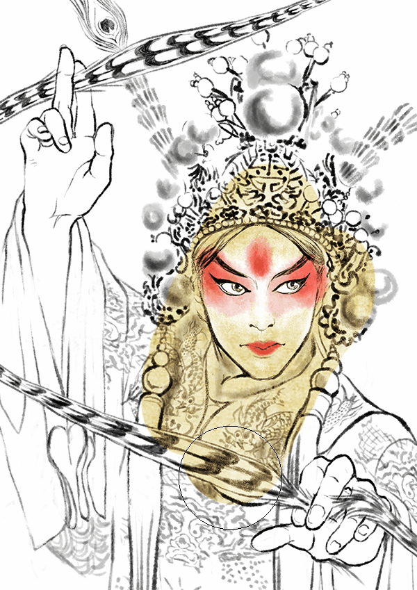gif manga comics girl boy inkwash photoshop Cintiq watercolor Beijing Opera chinese japanese man ink pencil