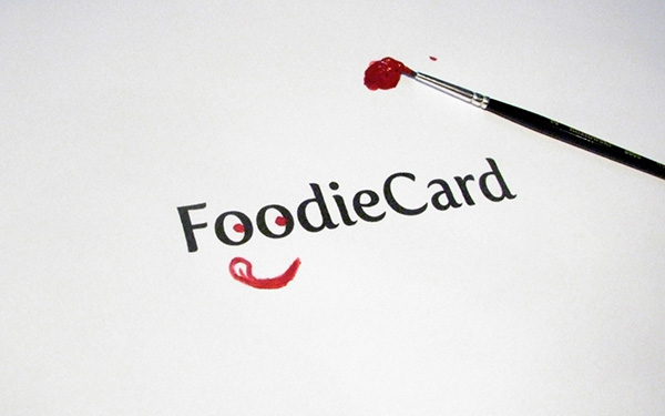 foodie foodiecard brand identity logo Stationery poland corporate Logotype Food  smile happy tongue lick