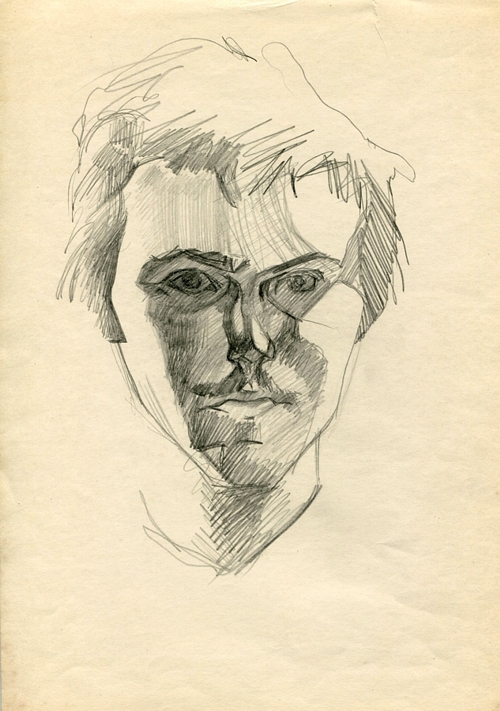 Portret selfportret pencil paper