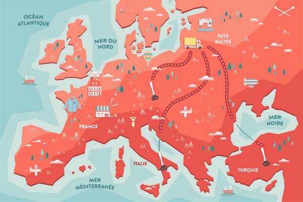motion map Europe gif loop