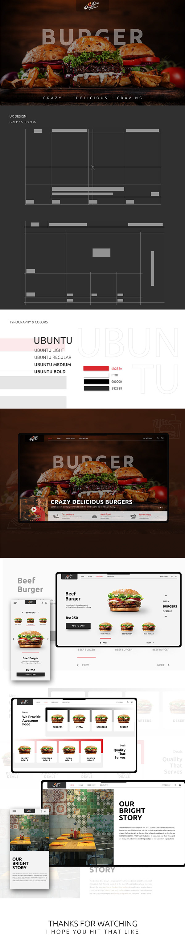DunkenDine Restaurant Website UI/UX Design