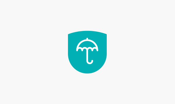 attorney law Office ARAD romania identity turquoise blue green Umbrella shileld mark logo Icon line