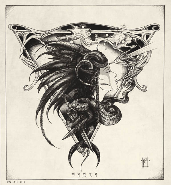 daeva   mythology Demoness occult occult art album cover Tenebrarum  