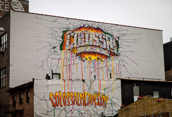 MIGHTY SHORT colossal media colossal always handpaint Davy Le Chevance Brooklyn hand paint mural short