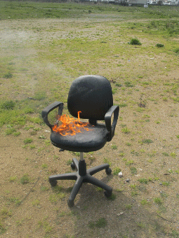 chair burn Icon stencil fire flame