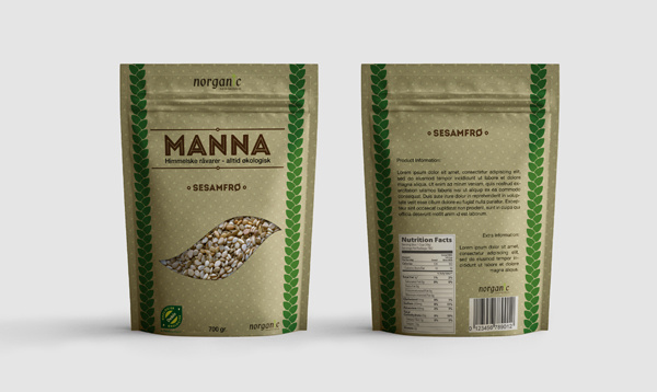 norganic Manna Food  organic norway raw material catering market bakery seed Nature green friendly pouch