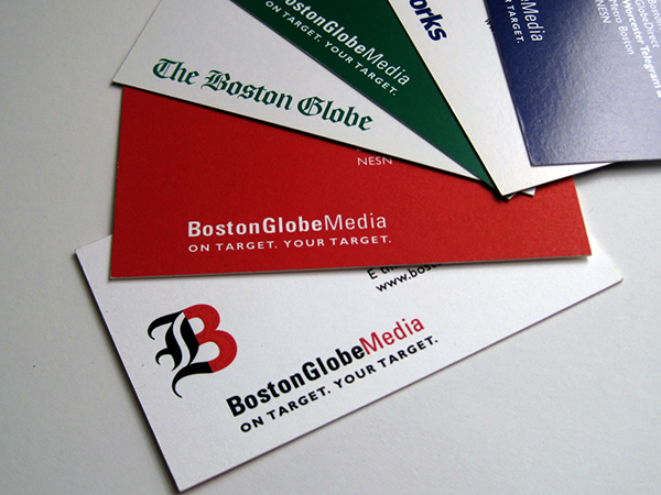 Corporate Identity Design brand identity print identity identity rollout boston globe media BGM media symbol design next-generation media company boston boston community