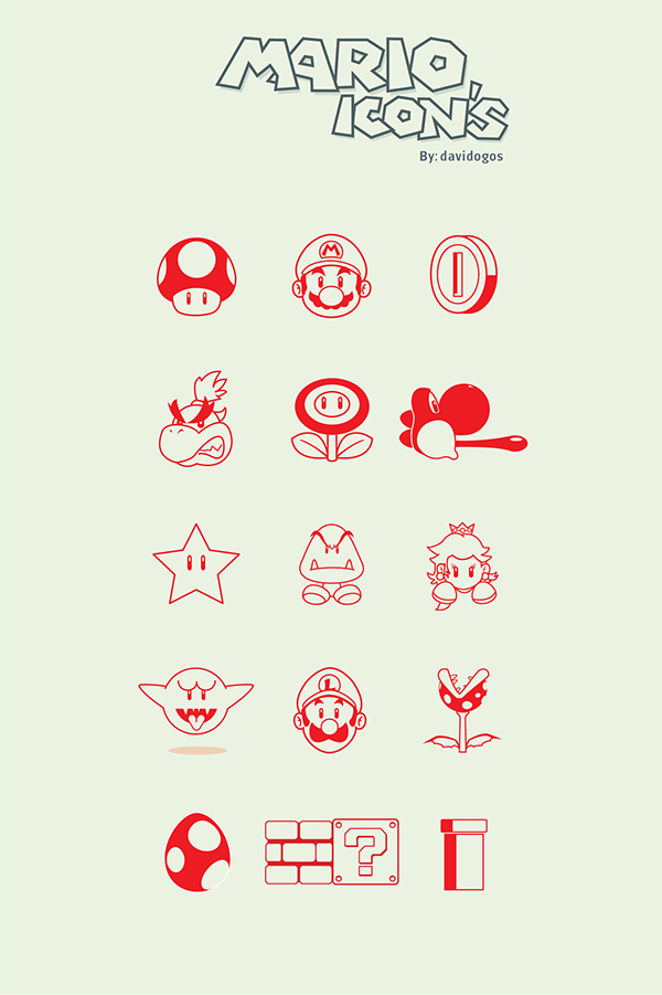 Super Mario Icons on Behance