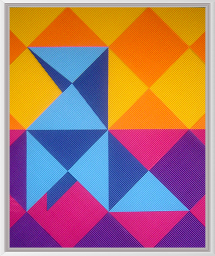 cardboard curling shapes colors vertical jesus serrano artist canvas