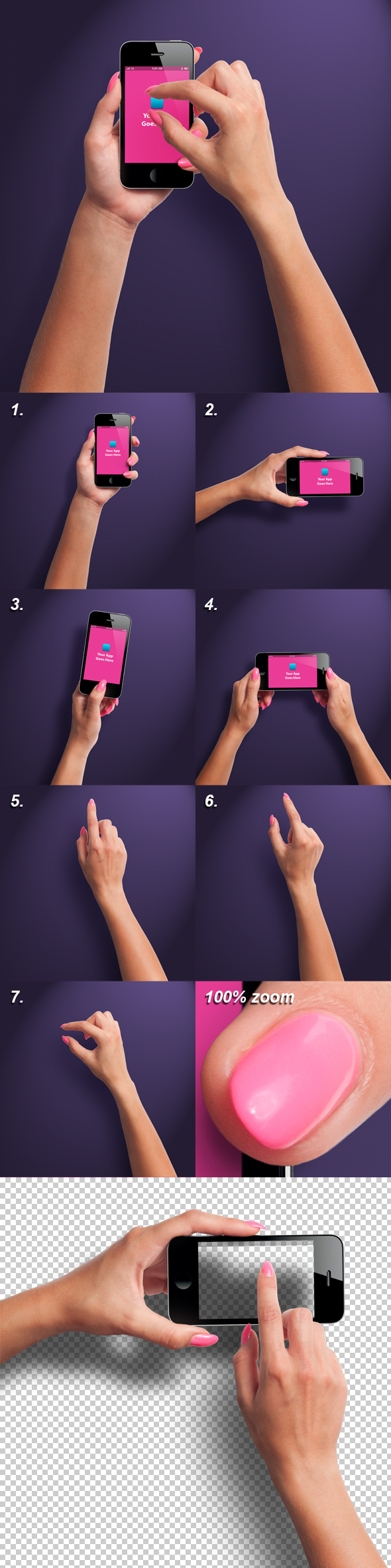 Female Hands with Smartphone Photo-realistic Mockup PSD