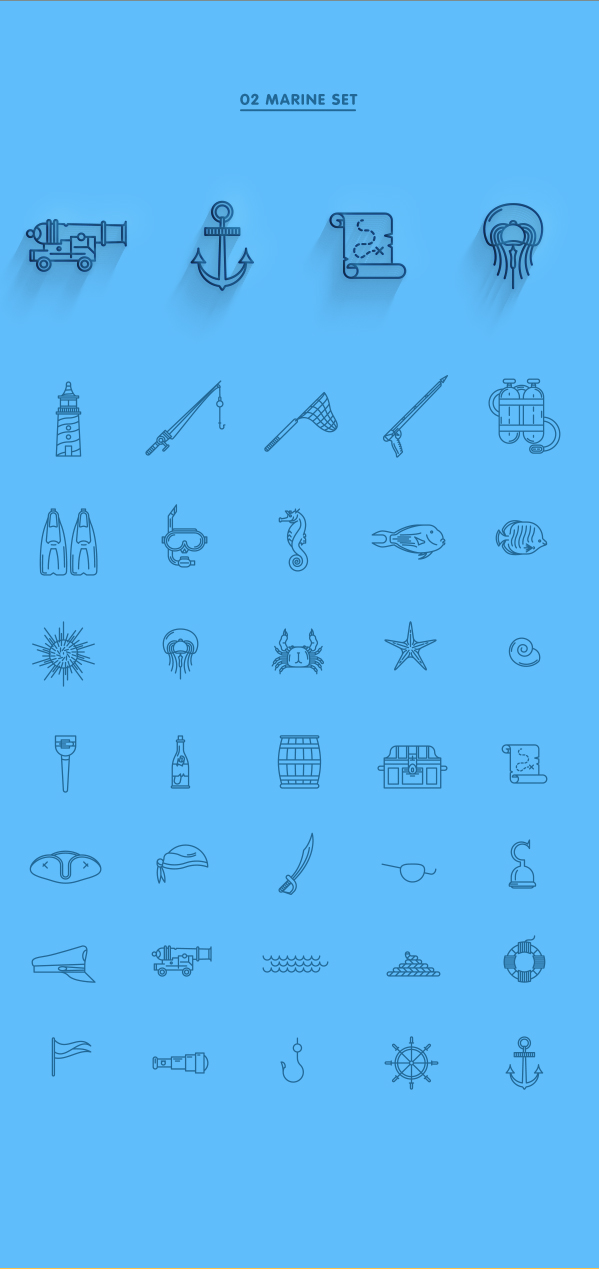 line icons Icon set symbol vehicles sea marine Space  ship UI weather tools beverages