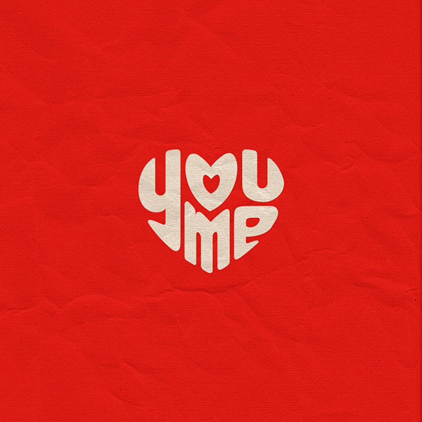 You me Love typographyart design brand poster heart simple graphics