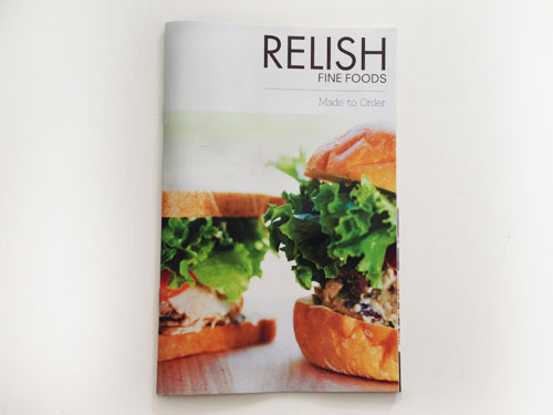 Relish Food  catering book saddle stitch print