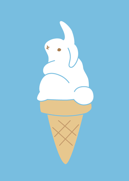 icecream bunny rabbit kawaii