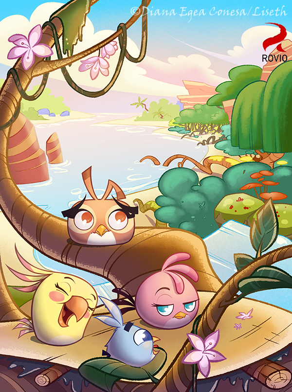 Illustrations for the book "Angry Birds Stella Diaries: Poppy's P...