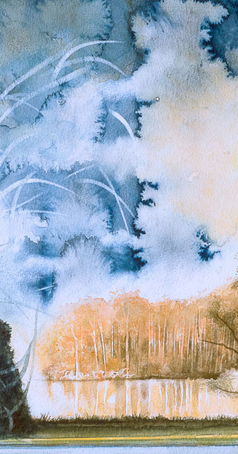 aquarelle watercolor Swolfs paysage Landscape parc Park arbre Tree 
