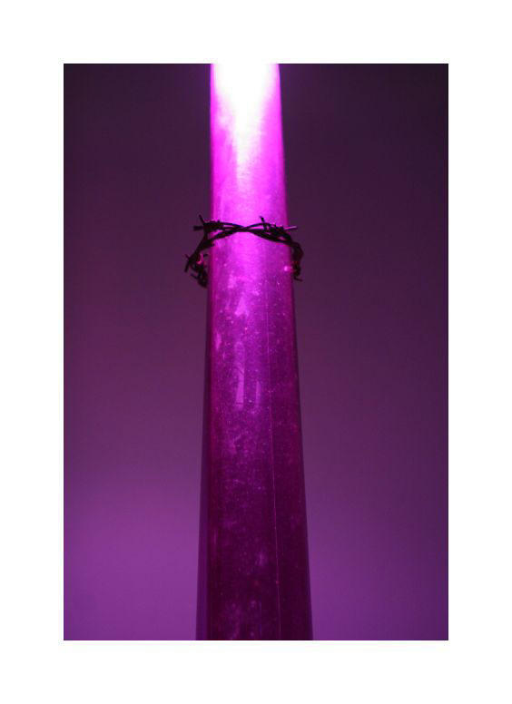 Lamp light design light object RECYCLED thorns purple Pub DECO