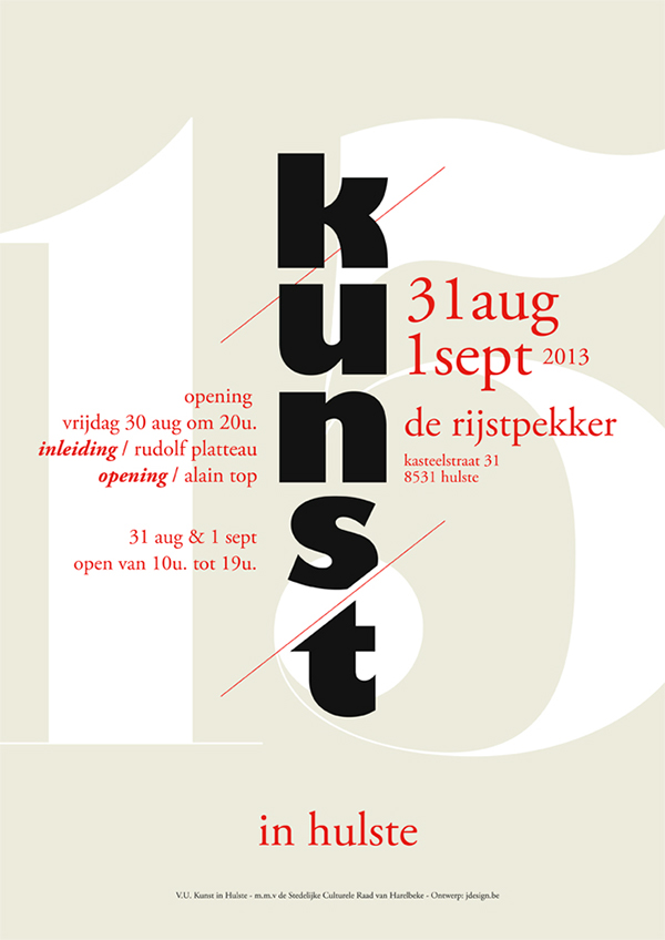 kunst IN Hulste Kunst in Hulste JDesign art expo Tentoonstelling affiche flyer poster uitnodiging Invitation exposition