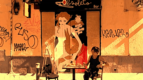 urban art Street Art  le stryge xabi mendoza  Paris lutece Graffiti painting   gold Street