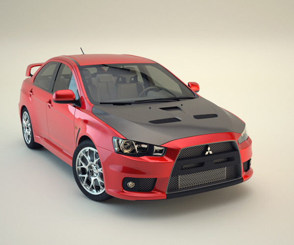 car  3d  render lighting model Evo 3D Render