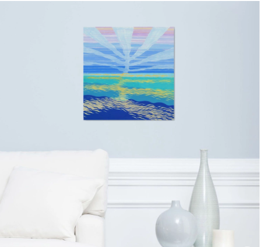 art for interiors atmospheric contemporary paintings meditative paintings modern art nature patterns nives palmić sea and sky sea waves