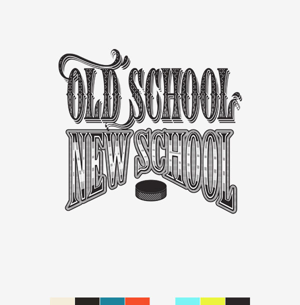 old school new school vector art hockey screenprint
