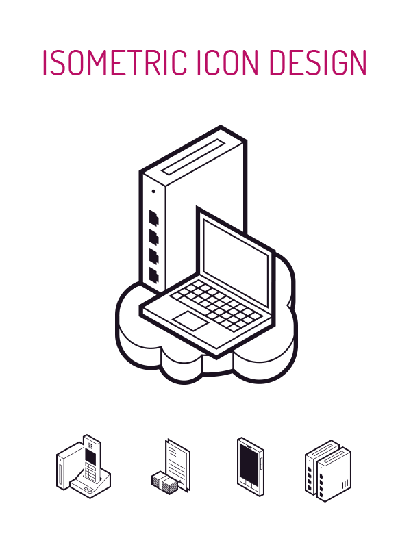 datera Website Responsive Telecommunication icons icon set redesign Isometric Technology