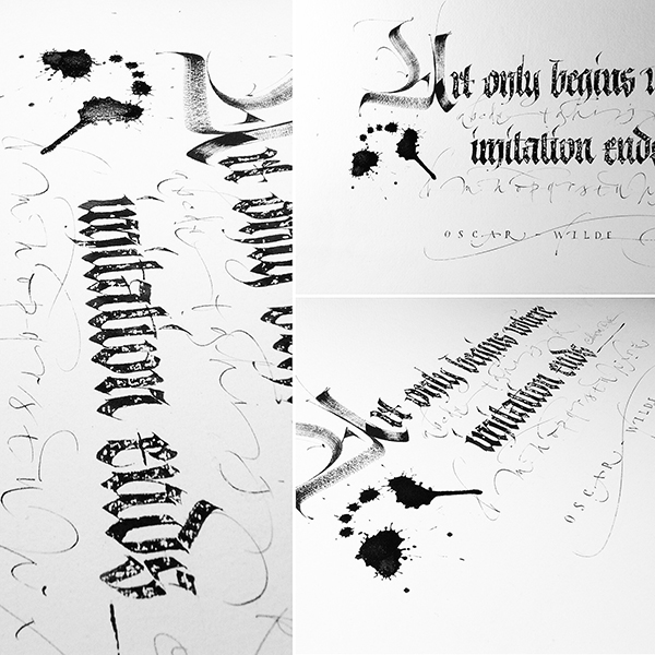 Calligraphy   quote ink b&w