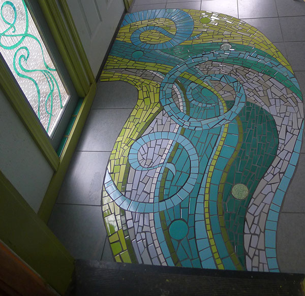 inviting mosaic entryway on behance