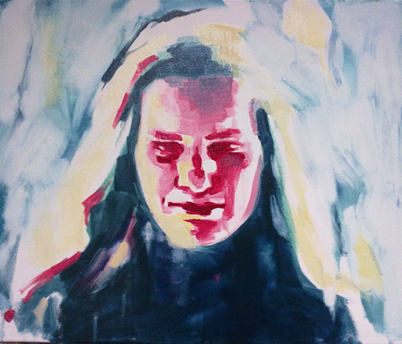 Come and see Go and Look Nathalie Butsana-Sita fidel Katya white spirit medium oil on canvas movie close up face