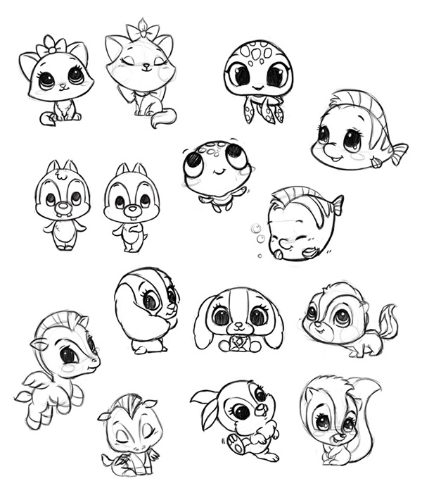 disney animals sketches cute